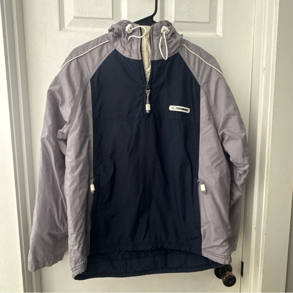 American Eagle Outfitters Navy and Cream Jacket